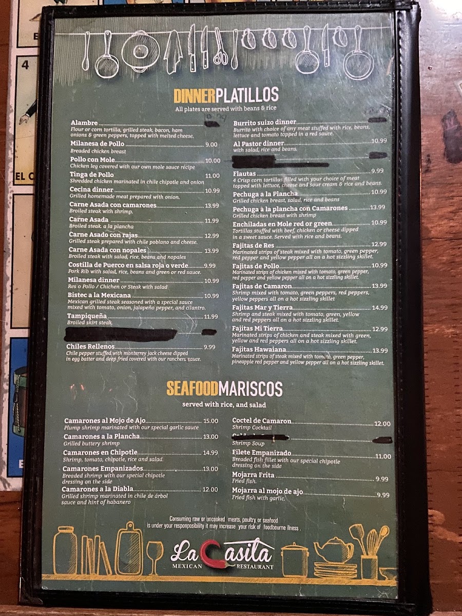 Menu La Casita Mexican Restaurant-9